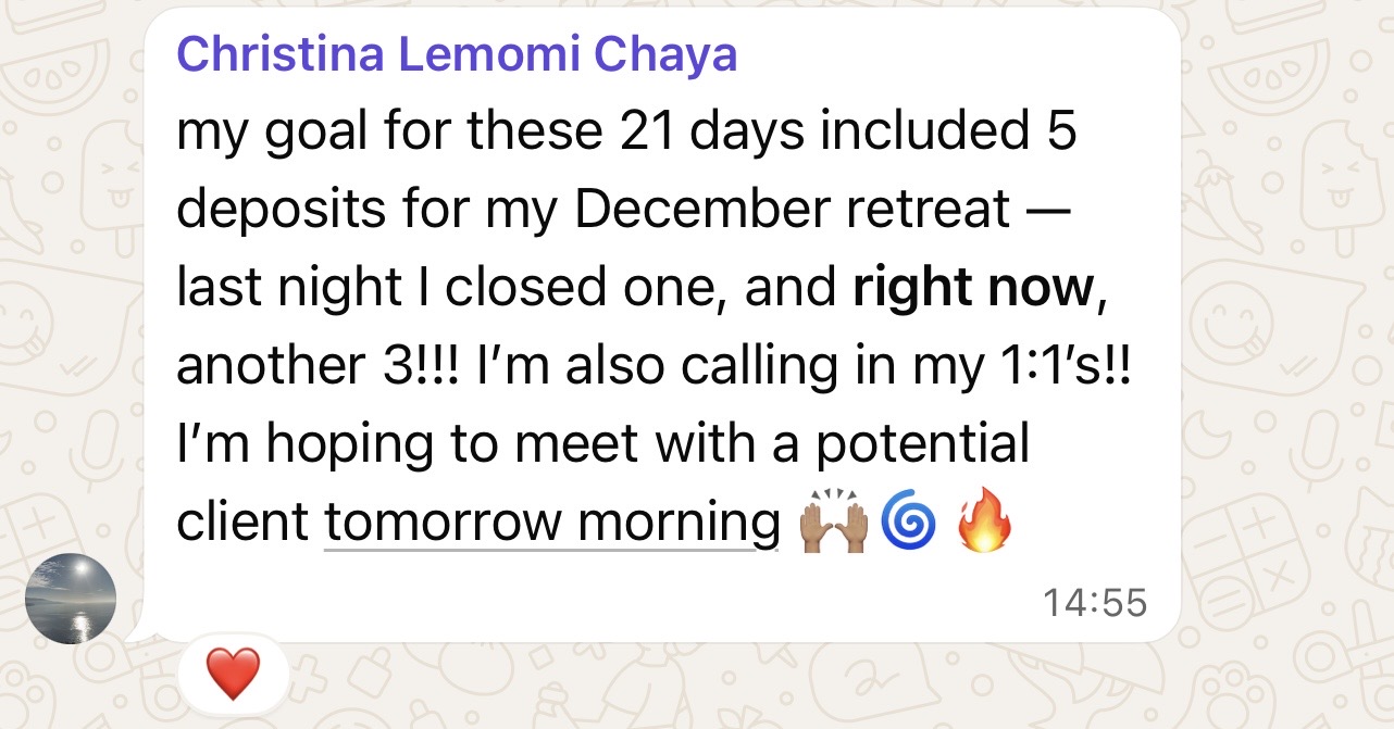 Testimonial from christina.